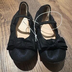 Tevolio Glittery Black Bow Kids Dress Shoes